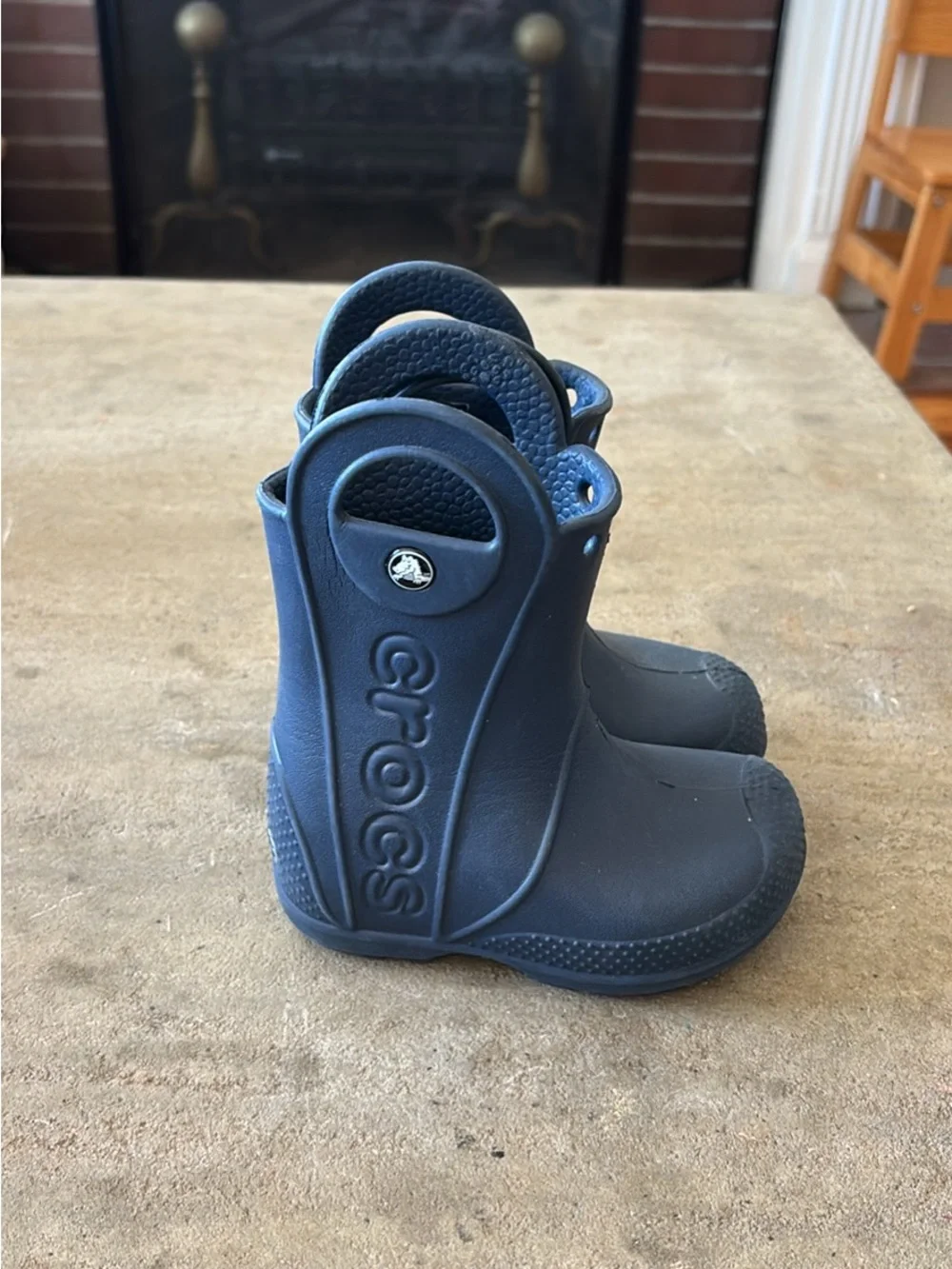 Crocs Kids Unisex Handle It Rain Boots Navy Blue Size C8 12803-410 (A-4)